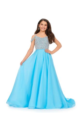 8220 Chiffon Gown with Beaded Bustier