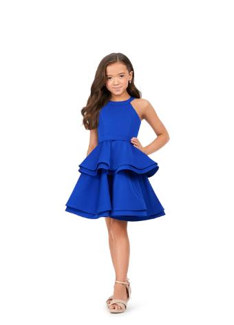 8221 Crepe Cocktail Dress with Ruffle Skirt
