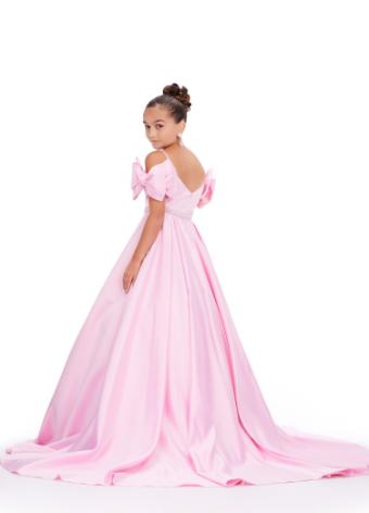 8237 Off Shoulder Satin Ball Gown with Bows