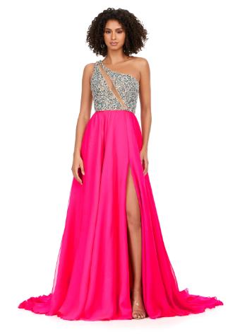 11245 Chiffon Gown with Beaded Bustier
