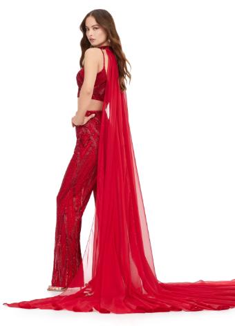 11385 Fully Beaded Two Piece Jumpsuit with Chiffon Cape
