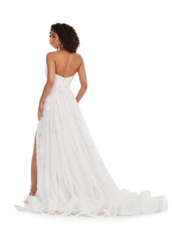 11405 Strapless Fully Beaded Gown with Tulle Overskirt