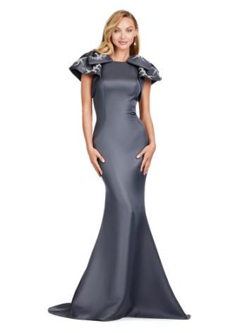 11415 Double Faced Satin Gown with Bows