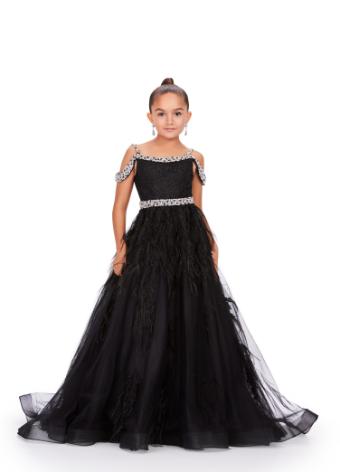 8242 Kids Lace Applique Ball Gown with Beaded Accents