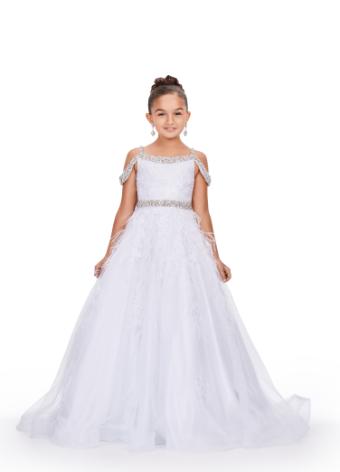 8242 Kids Lace Applique Ball Gown with Beaded Accents