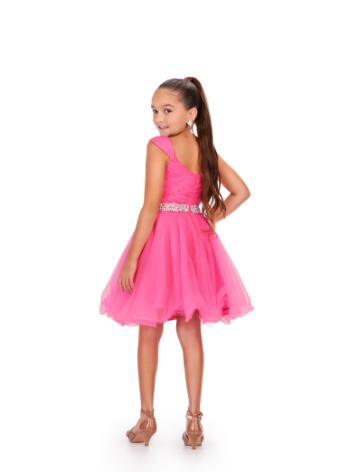 8245 Kids Tulle Cocktail Dress with Beaded Belt