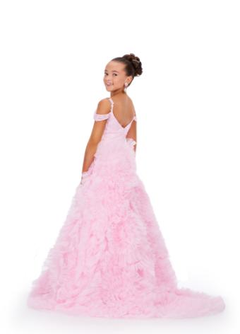 8246 Kids Ball Gown with Tulle Ruffle Skirt