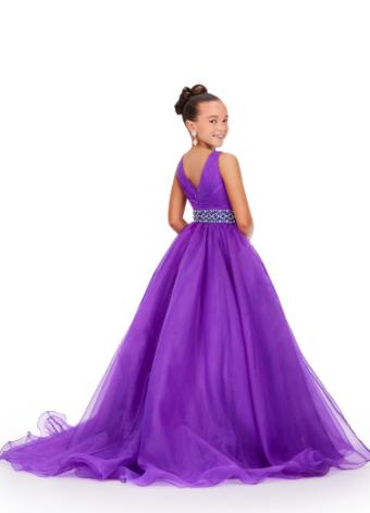 8249 Kids Organza Ball Gown with Beaded Belt