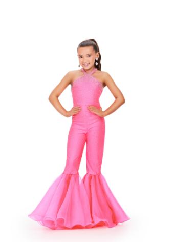 8265 Kids Jumpsuit with Organza Flare Pant Legs