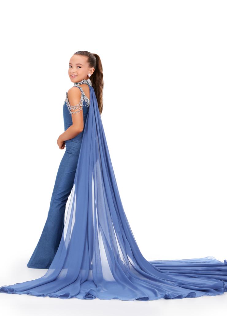 Ashley Lauren Kids 8180 Girls High Neckline Ball Gown with Organza Ruf –  Glass Slipper Formals