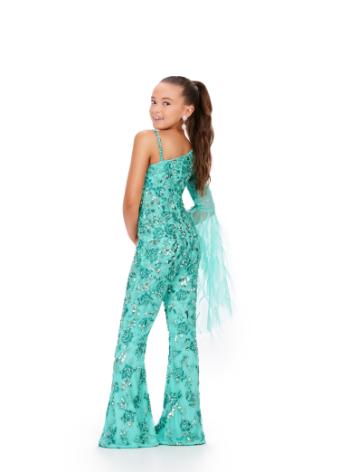 8268 Kids Fully Beaded Jumpsuit with Bell Sleeve