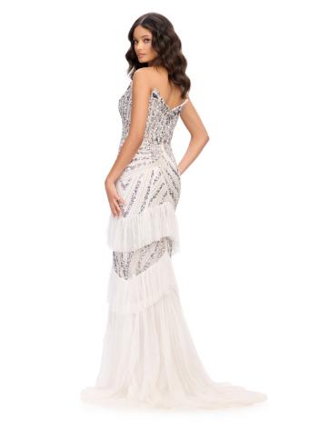 11438 Strapless Gown with Sequin Motif and Ruffles