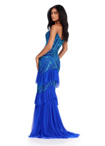 11438 Strapless Gown with Sequin Motif and Ruffles