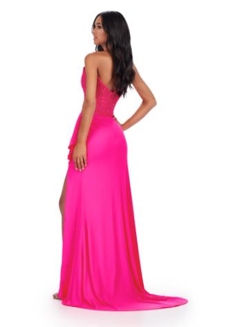 11454 One Shoulder Jersey Gown with Fully Beaded Bustier