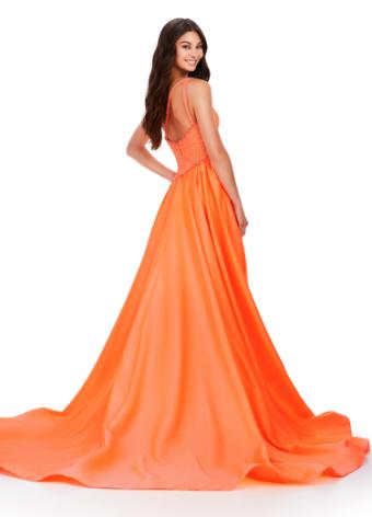 11456 One Shoulder Taffeta Gown with Beaded Bodice
