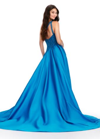 11456 One Shoulder Taffeta Gown with Beaded Bodice