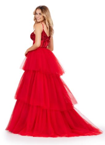 11462 Spaghetti Strap Tiered Tulle Ball Gown with Beaded Corset Bustier