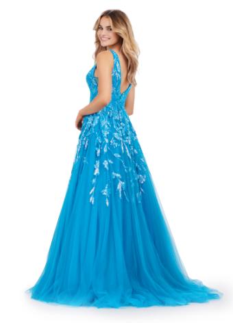 11470 V-Neck Tulle Ball Gown with Sequin Applique