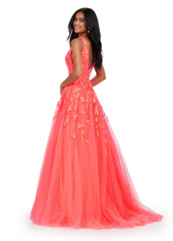 11470 V-Neck Tulle Ball Gown with Sequin Applique