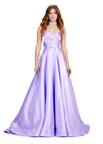 11473 Strapless Satin Ball Gown with Beaded Choker