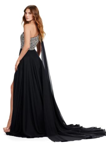 11482 One Shoulder Chiffon Gown with Beaded Bustier