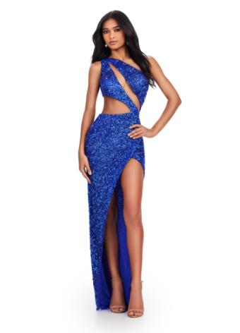 11496 Fully Sequin Dress with Asymmetrical Cut Outs