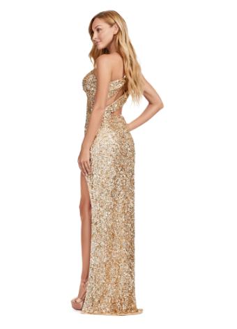 11496 Fully Sequin Dress with Asymmetrical Cut Outs