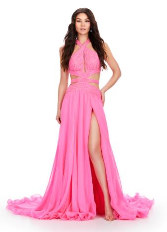 11504 Gown with Beaded Bustier and Chiffon Skirt