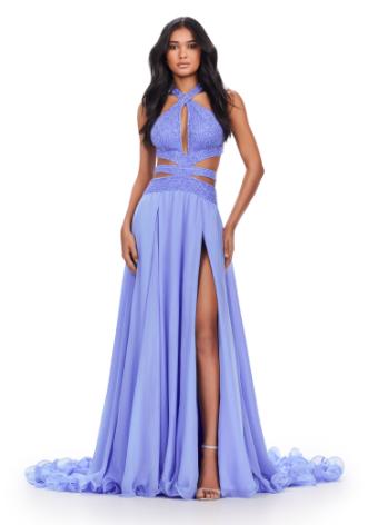 11504 Gown with Beaded Bustier and Chiffon Skirt