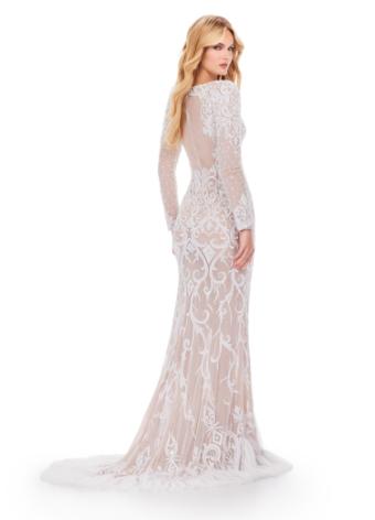 11507 Long Sleeve Beaded Gown with Illusion Open Back