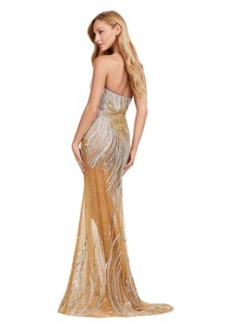 11509 Gold and Silver Beaded Strapless Gown