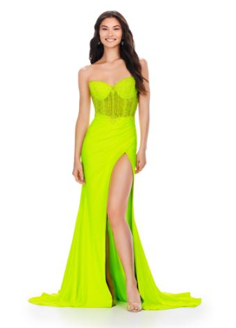11520 Strapless Jersey Gown with Beaded Corset Bustier