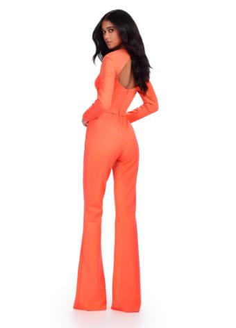 11530 Long Sleeve Scuba Jumpsuit with Square Neck