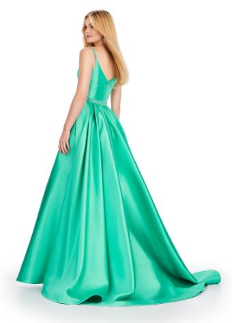 11540 Spaghetti Strap Mikado Ball Gown with Beaded Straps and Belt