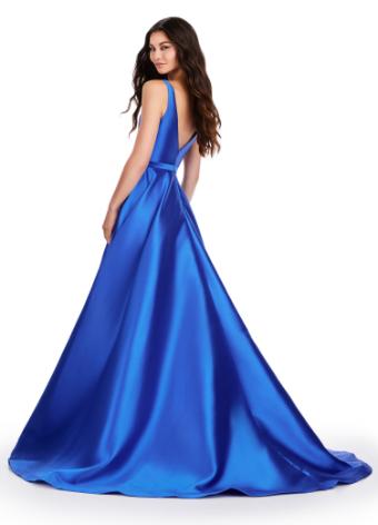 11541 V-Neck Mikado Gown with Sweeping Train