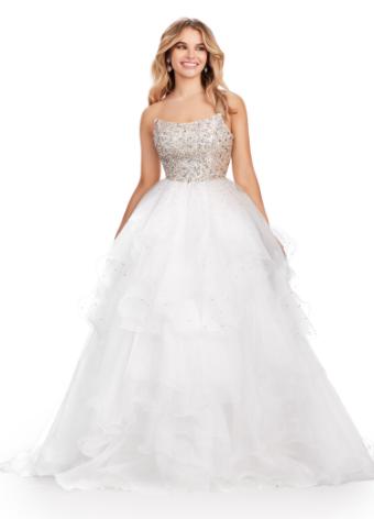 11545 Organza Ball Gown with Beaded Bustier