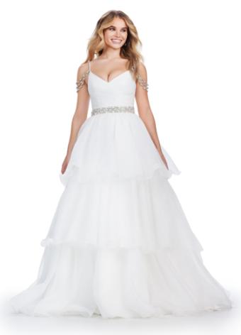 11561 Organza Ball Gown with Beaded Belt and Straps