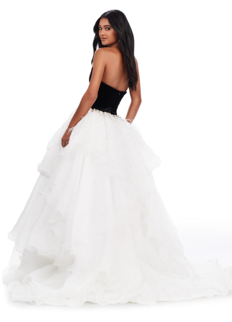 Style 44437: Organza Strapless Ball Gown with Demi Cups and Exposed Boning