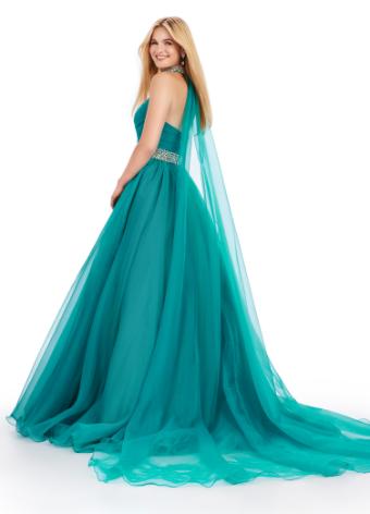 11565 Organza Ball Gown with Beaded Choker and Cape