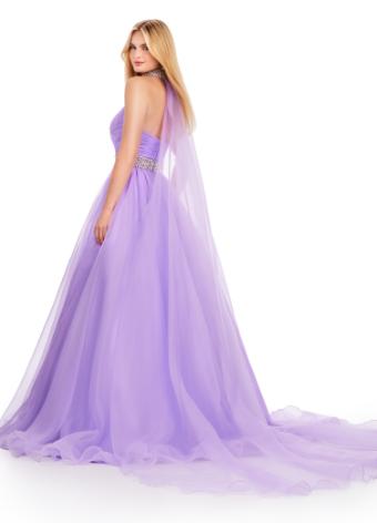 11565 Organza Ball Gown with Beaded Choker and Cape
