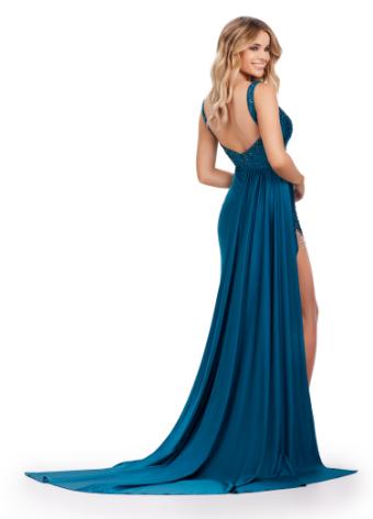 11579 Jersey Dress with Press on Stones and Side Skirt