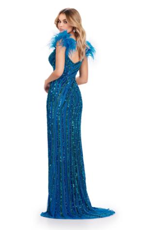 11586 Fully Beaded Dress with Feather Straps