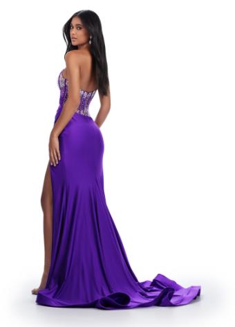 11617 One Shoulder Jersey Gown with Beaded Bustier