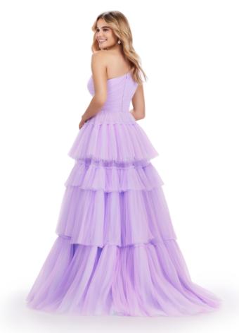 11619 Two-Tone Tiered Tulle Ball Gown with Left Leg Slit