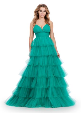 11622 Spaghetti Strap Tiered Tulle Ball Gown