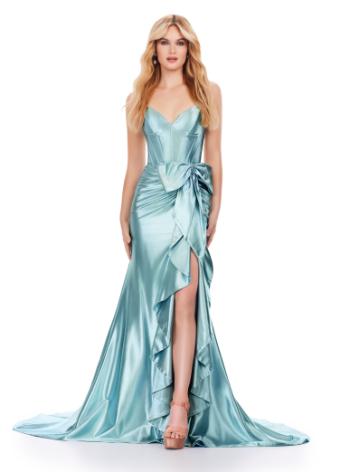 11638 Spaghetti Strap Dress with Cascading Bow and Ruffle Detail