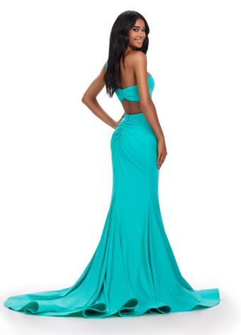11646 Two Piece Scuba Dress with Ruched One Shoulder Bustier