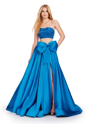 11650 Two Piece Ball Gown with Fully Beaded Bustier and Taffeta Skirt