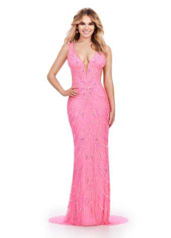 11669 Fully Beaded Dress with Illusion Cut Outs