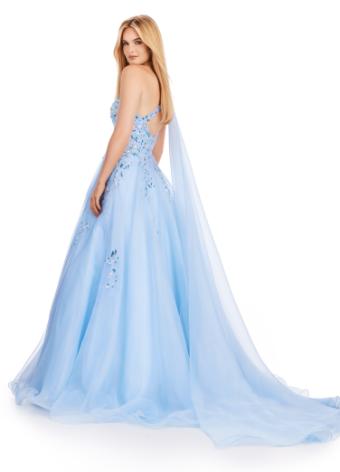 11573 One Shoulder Organza Gown with Sequin Applique